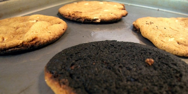 My wife's cookies were MUCH LESS burnt, but it shows how looks can be deceiving. She could have easily brought her slightly burnt cookies. No one would have known until the customer would taken one out to eat. Image source
